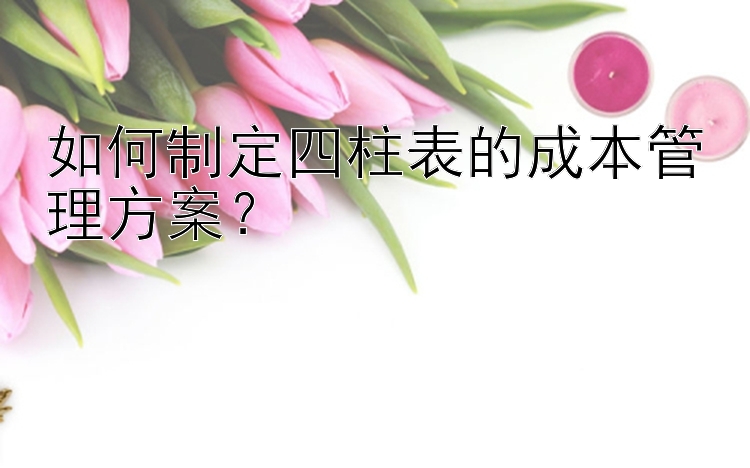 如何制定四柱表的成本管理方案？