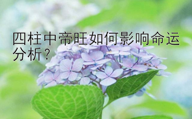 四柱中帝旺如何影响命运分析？