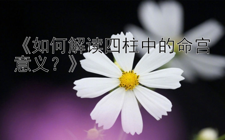 《如何解读四柱中的命宫意义？》