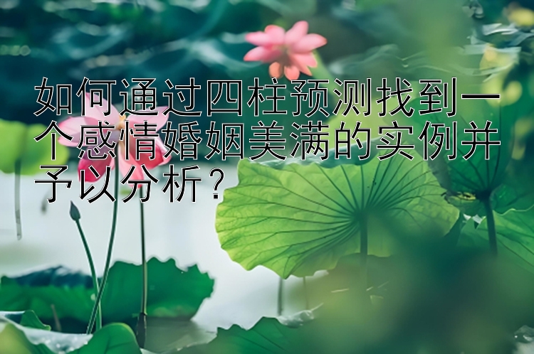 如何通过四柱预测找到一个感情婚姻美满的实例并予以分析？