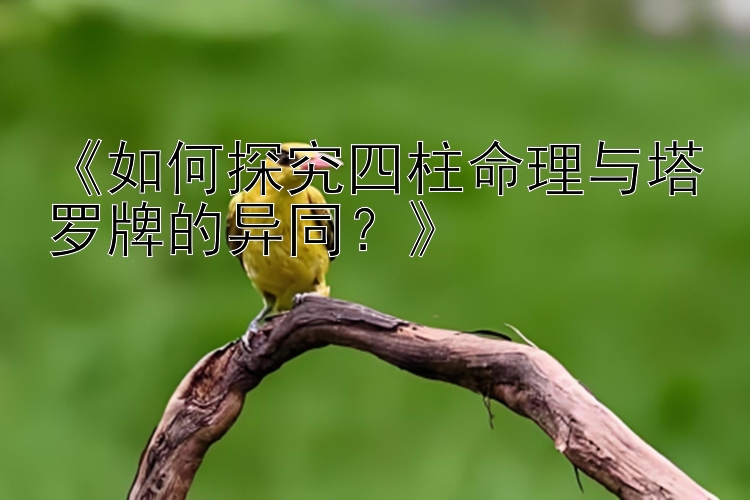 《如何探究四柱命理与塔罗牌的异同？》