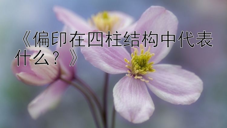 《偏印在四柱结构中代表什么？》