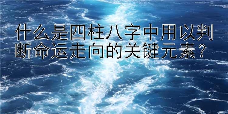 什么是四柱八字中用以判断命运走向的关键元素？