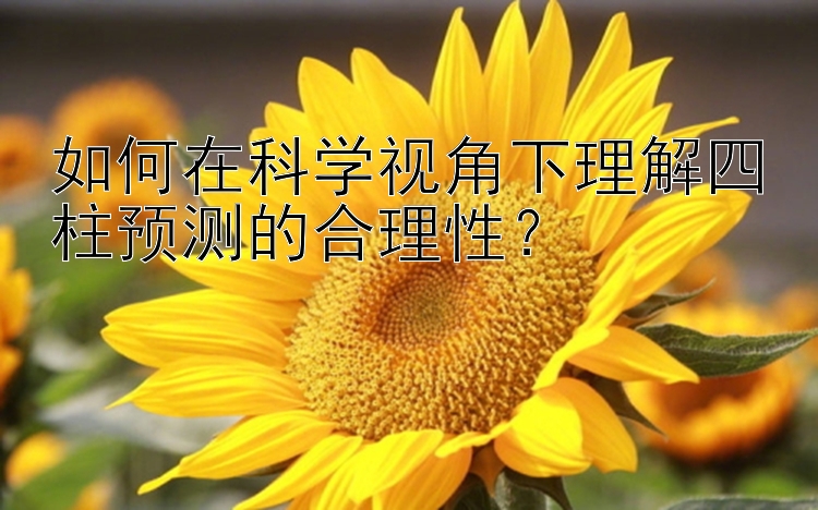 如何在科学视角下理解四柱预测的合理性？