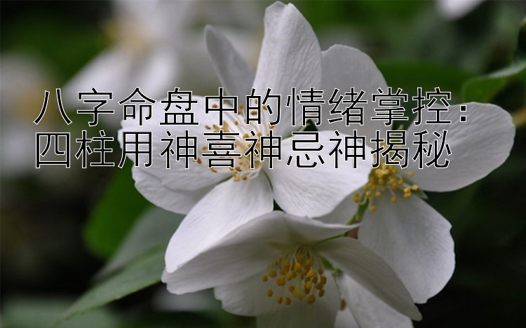 八字命盘中的情绪掌控：四柱用神喜神忌神揭秘