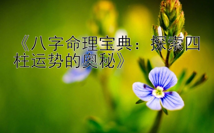 《八字命理宝典：探索四柱运势的奥秘》