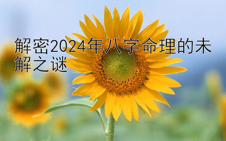 解密2024年八字命理的未解之谜