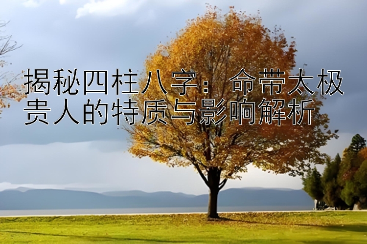 揭秘四柱八字：命带太极贵人的特质与影响解析