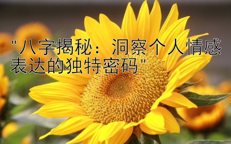 八字揭秘：洞察个人情感表达的独特密码