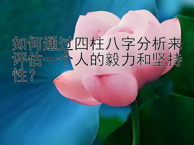 如何通过四柱八字分析来评估一个人的毅力和坚持性？