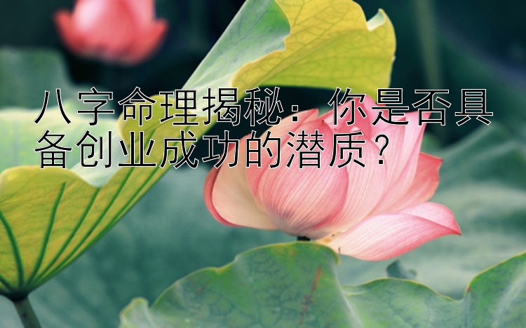 八字命理揭秘：你是否具备创业成功的潜质？